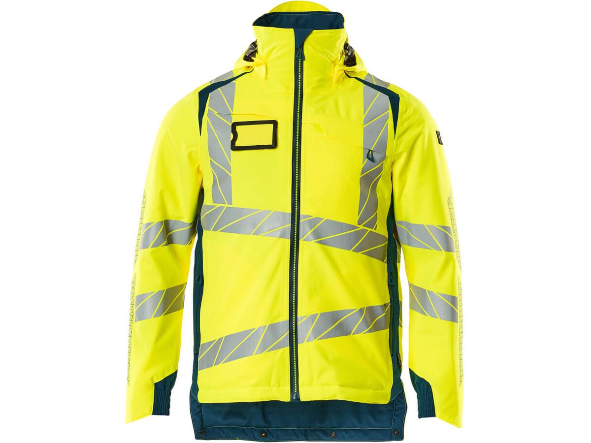 Winterjacke wind- & wasserdicht, Gr. 5XL - hi-vis gelb/dunkelpetroleum, 100% PES