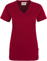 Damen-V-Shirt Classic Gr. 2XL, weinrot - 100% Baumwolle, 160 g/m²