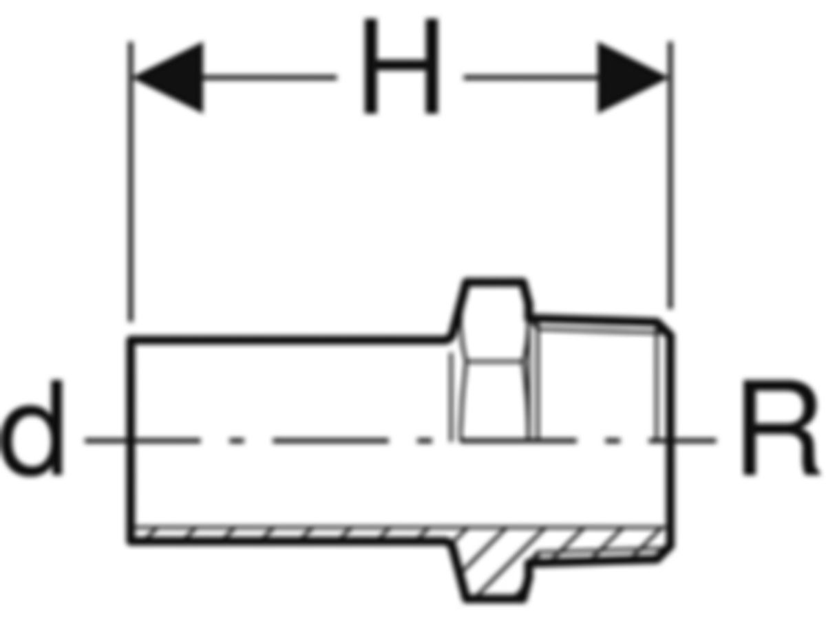 Mapress C-Stahl Übergang mit Steckende - Aussengewinde
