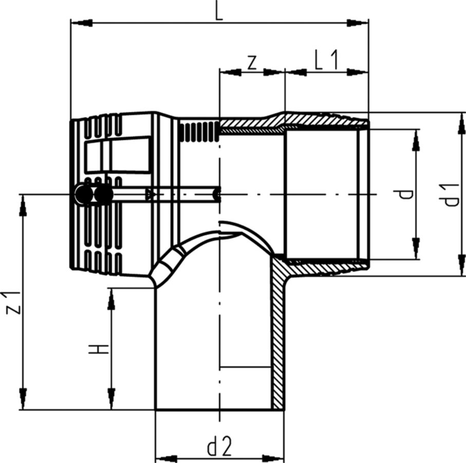 HDPE-Druck-Tee  ELGEF 75/75 mm