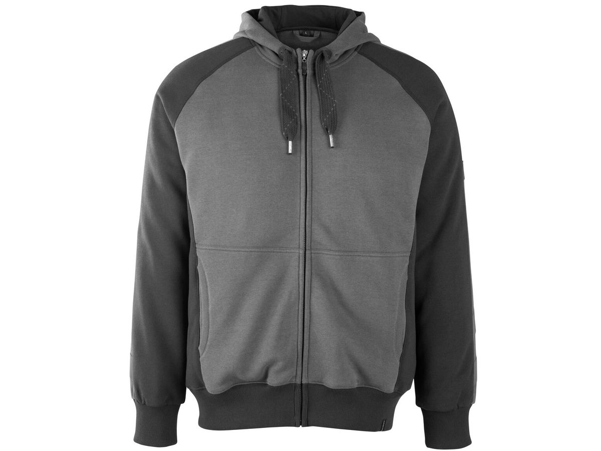 Wiesbaden Kapuzensweatshirt Grösse M - dunk.-anthraz./schwarz 60% Baumw. 40% Po