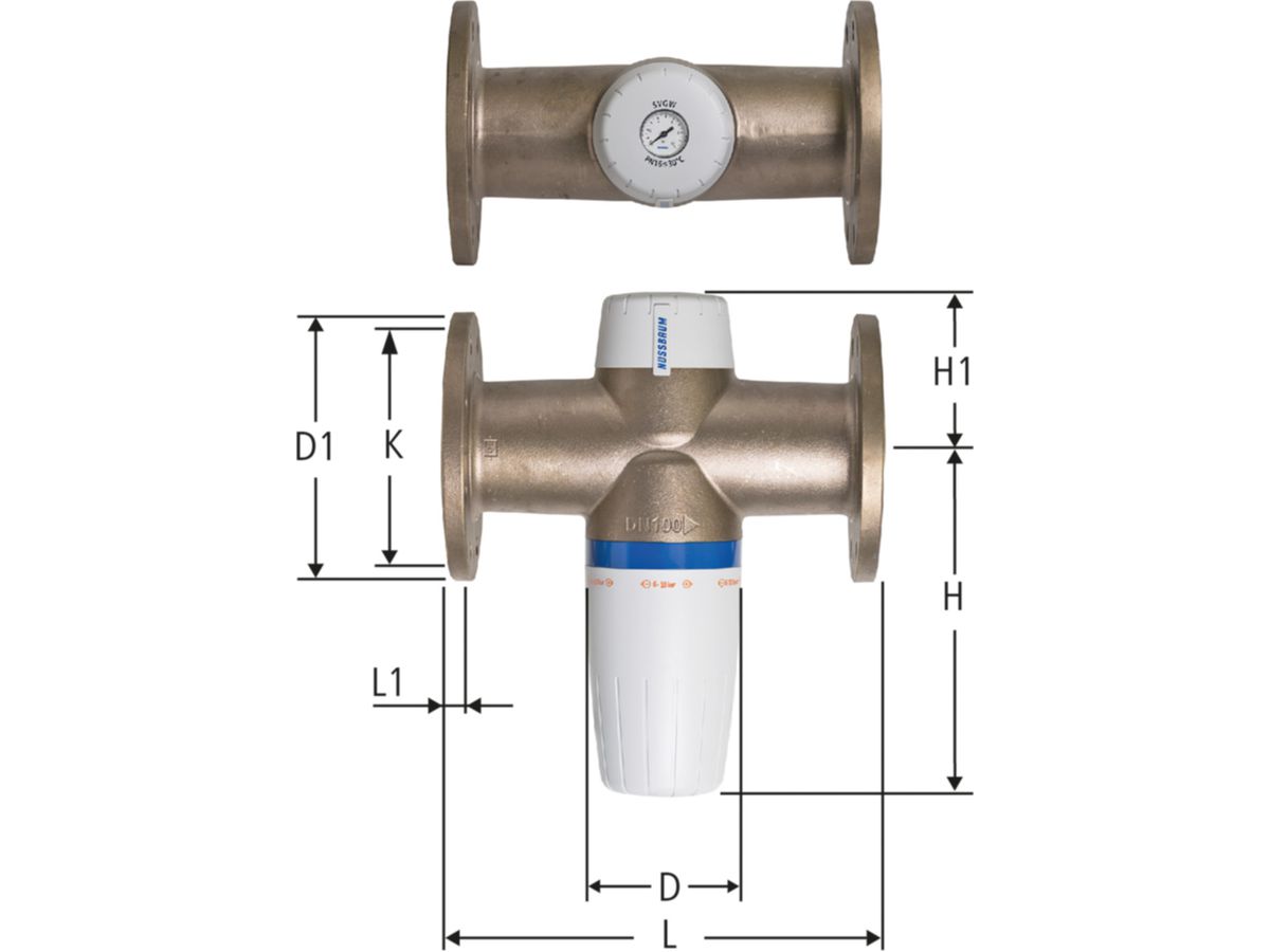 Druckreduzierventil PN 16, mit Flanschen - 6-10 bar