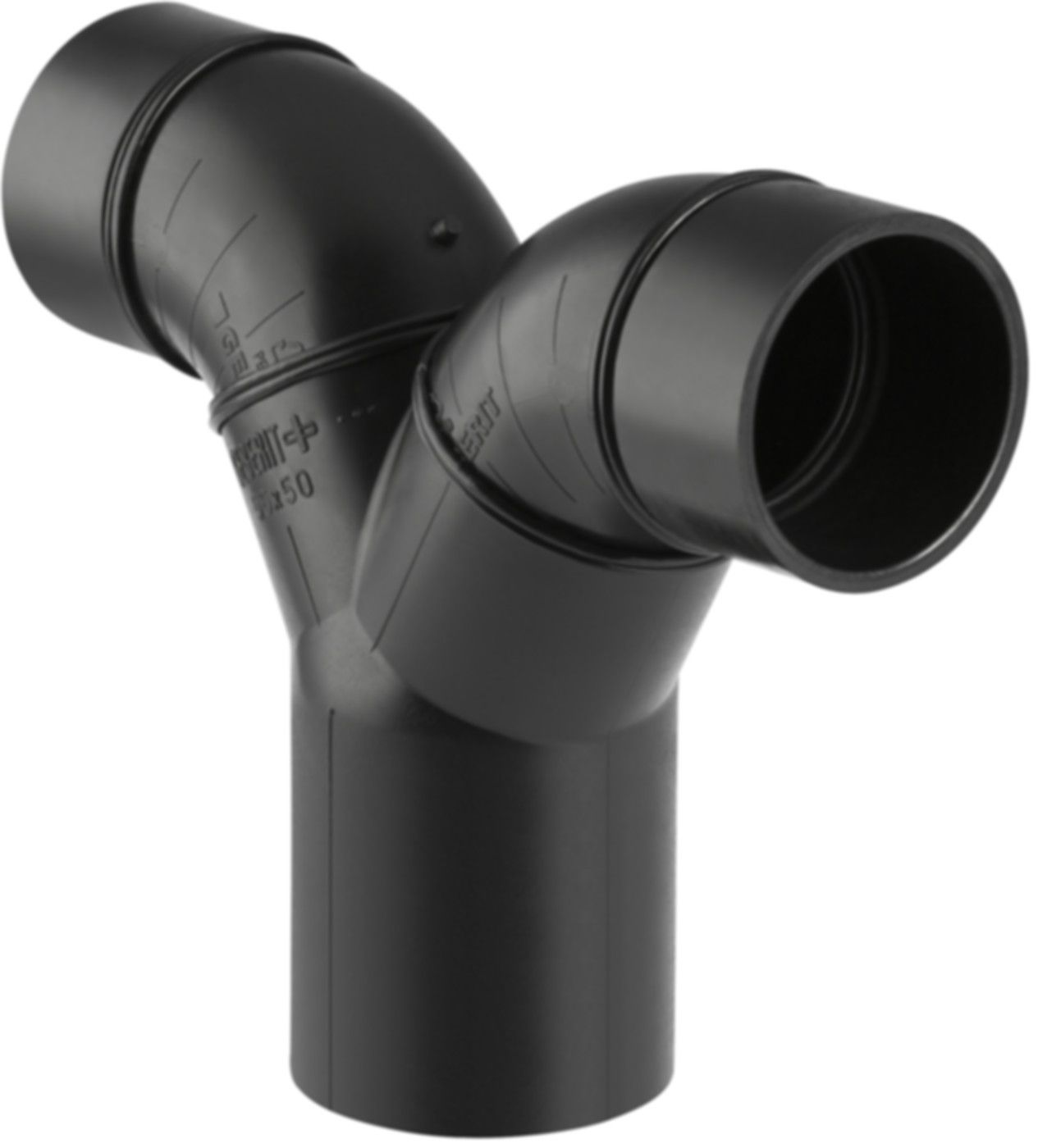 Geberit PE Hosen-T m. Sifonanschl.Muffe - 180°