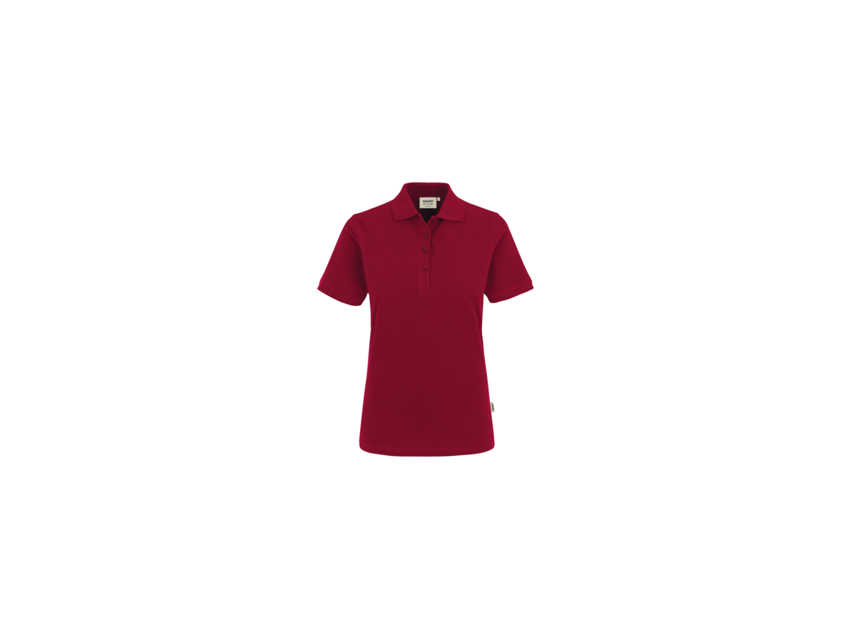 Damen-Poloshirt Classic Gr. L, weinrot - 100% Baumwolle