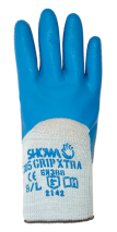 Schutzhandschuhe SHOWA mit blauer - Naturlatex, elastifizierte Stulpe