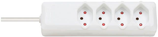 Steckdosenleiste ohne Schalter 4-fach - weiss T13