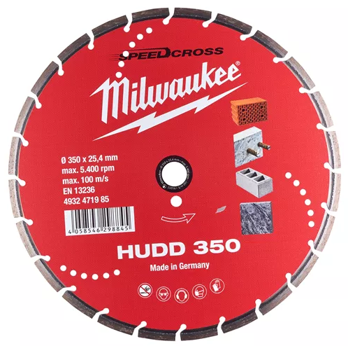 Diamanttrennscheibe Speedcross HUDD 350 - Milwaukee für harte bis mittelh. Materia