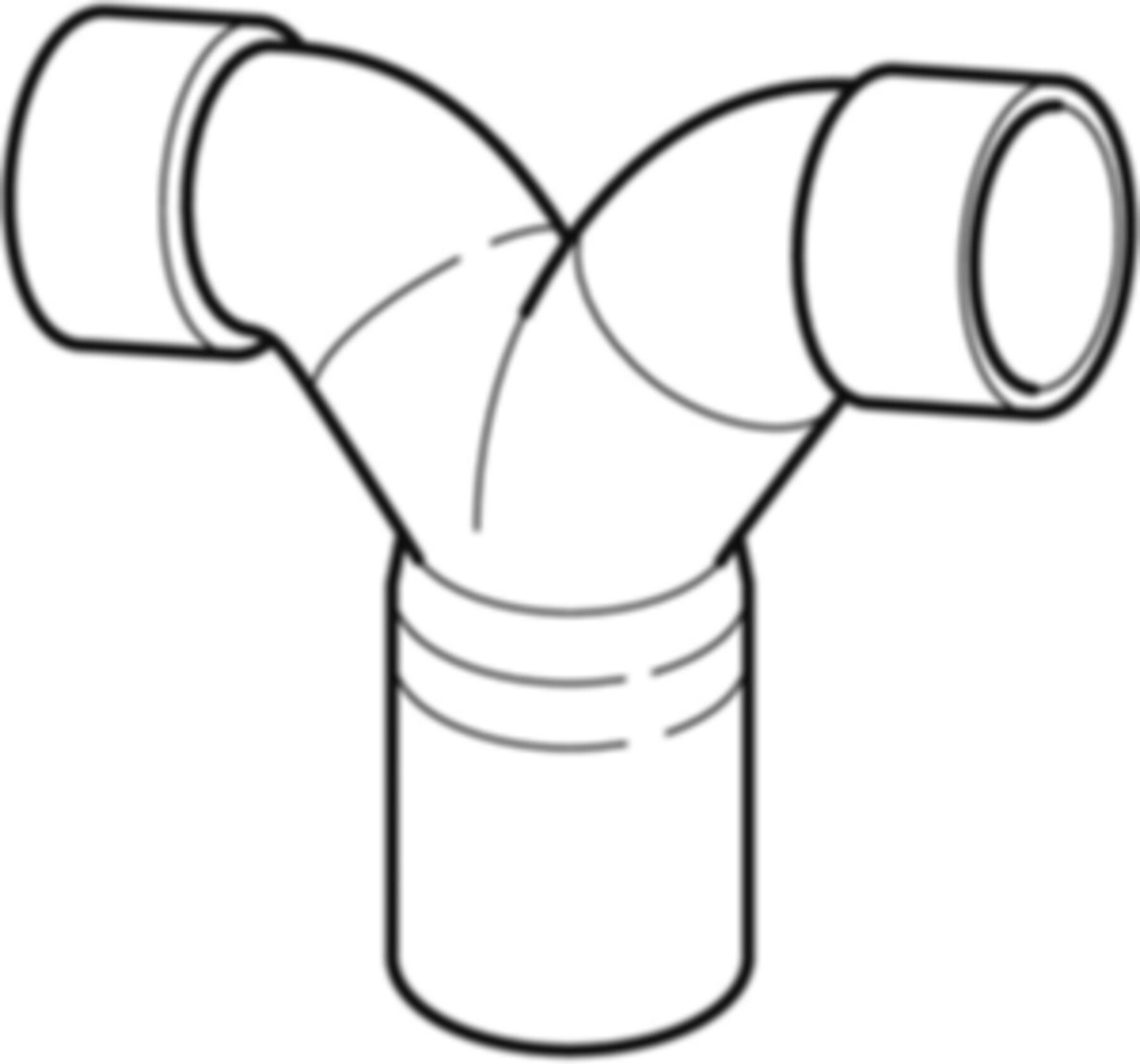 Geberit PE Hosen-T m. Sifonanschl.Muffe - 180°