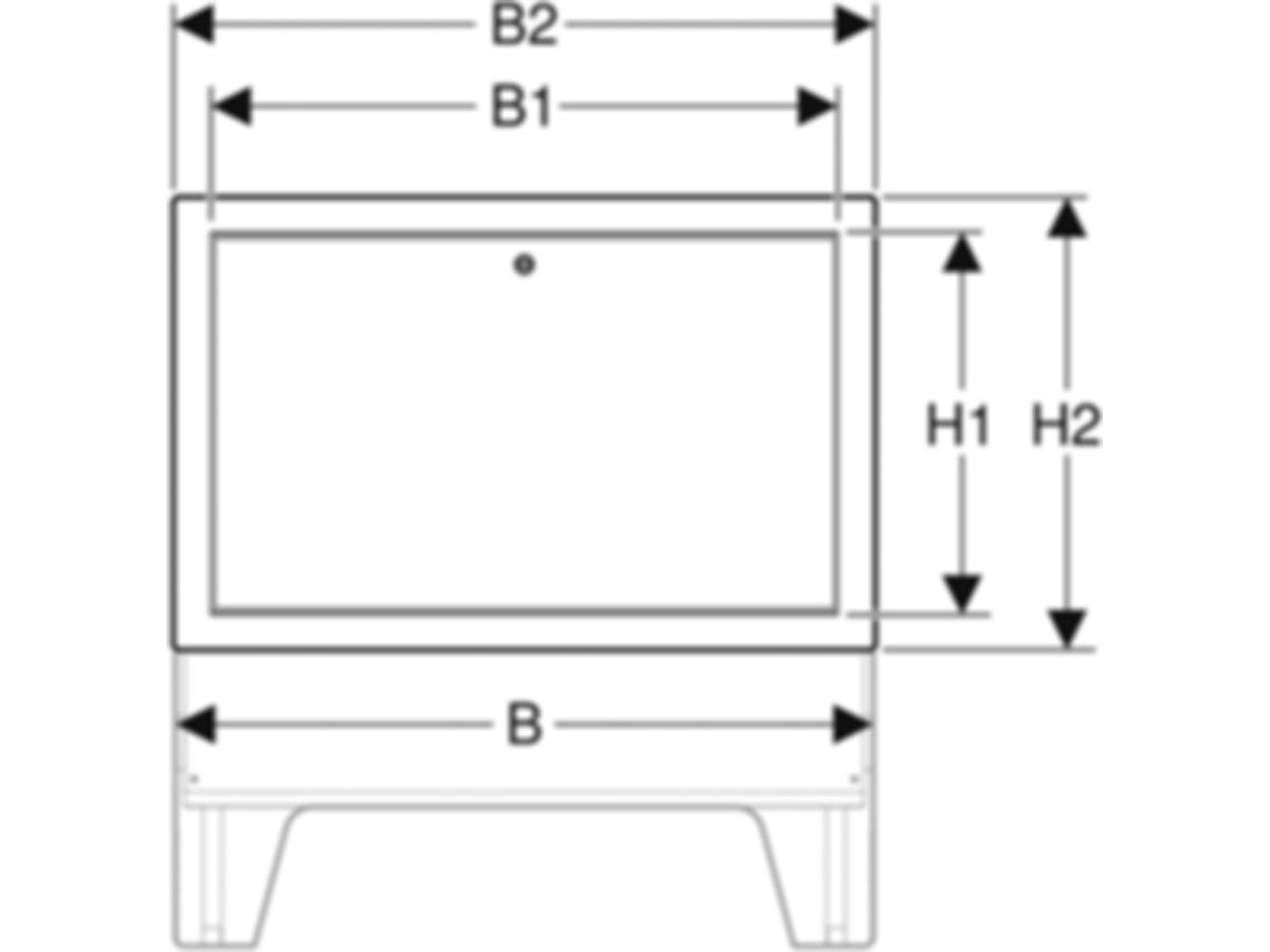 Türe zu Geberit Pushfit Verteilerschrank - Ral 9016, Höhe 498  B=600 / B1=618