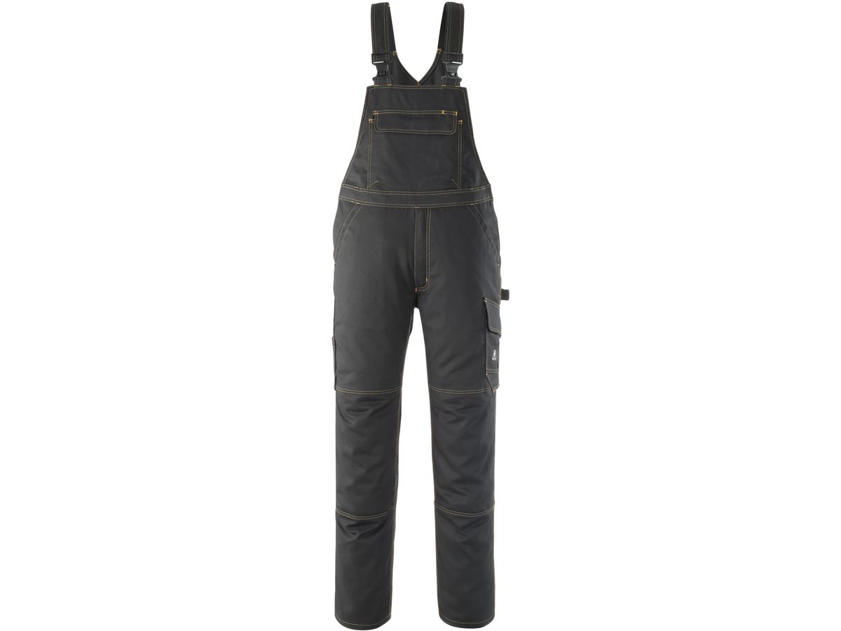 Elvas Latzhose schwarz, Grösse 82C52 - 65% Polyeste / 35% Baumwolle Reflexeff.