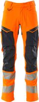 Hose mit Knietaschen, Stretch, Gr. 76C46 - hi-vis orange/schwarzblau, 92% PES/8%EL