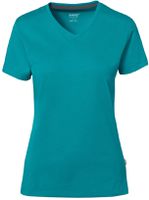 Cotton Tec Damen V-Shirt, Gr. 2XL - smaragd