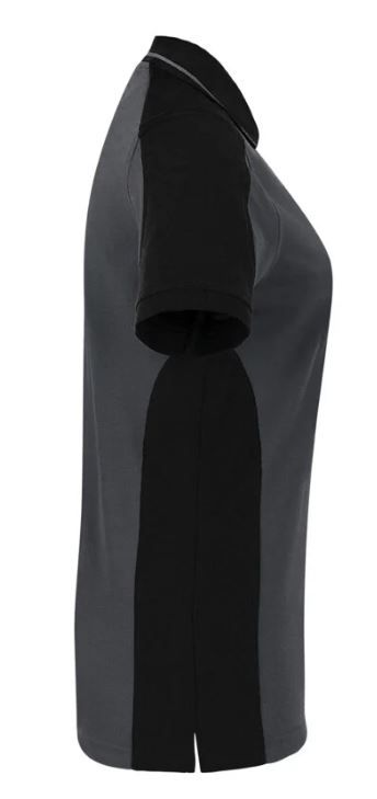 Poloshirt Mikralinar Contrast Gr. M - karbongrau/schwarz