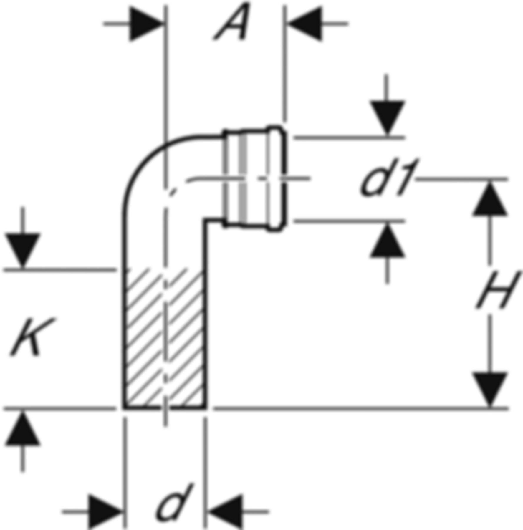 Geberit PE Wandklosett-Bogen 90° - lang
