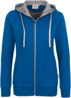 Damen-Kapuzenjacke Bonded 2XL - royalblau/silber, 75% PES/25% CO