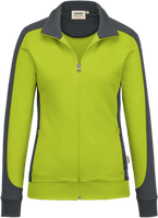 Damen-Sw.jacke Co. Perf. 2XL kiwi/anth. - 50% Baumwolle, 50% Polyester, 300 g/m²