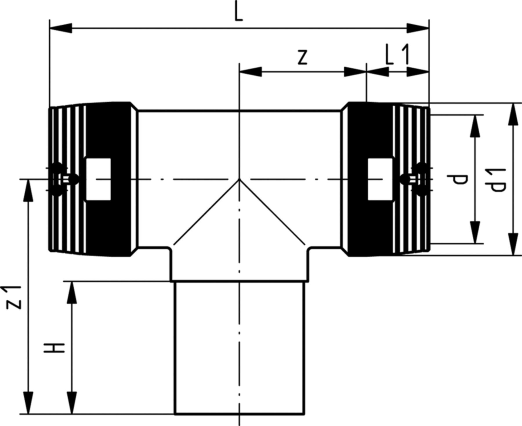 HDPE-Druck-Tee  ELGEF 75/75 mm