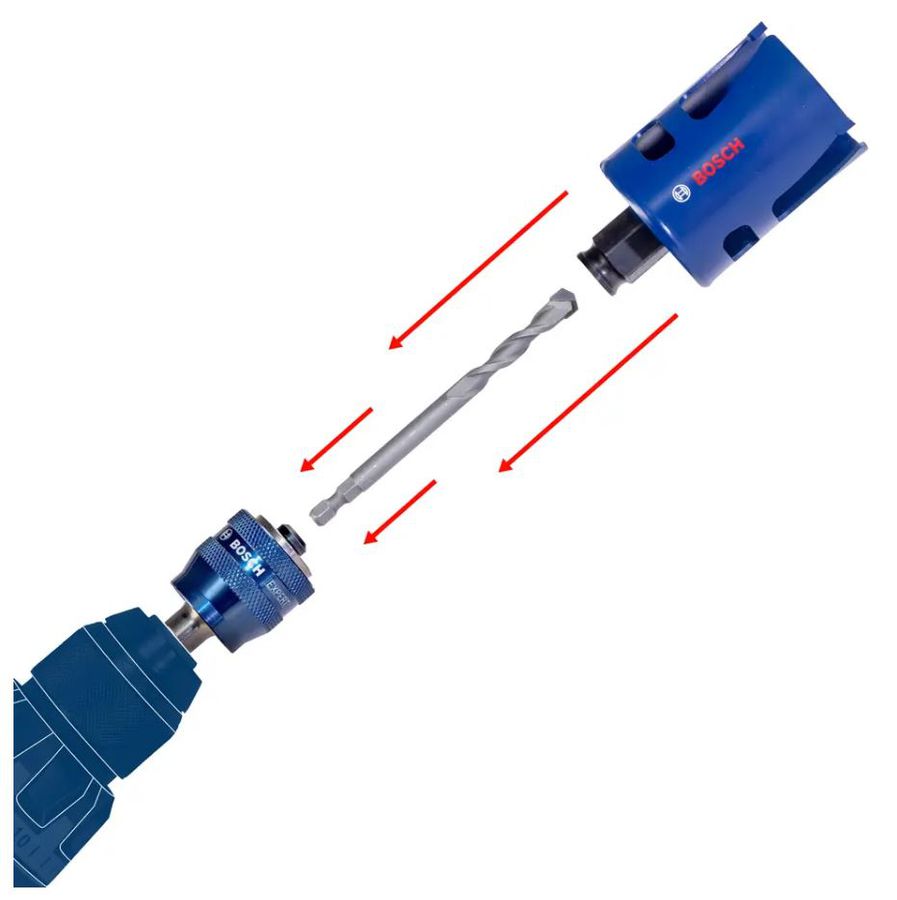 Schnellwechseladapter Hex 11 Tiefe 60mm - zu Bosch Bohrkrone,Bohrer 7.15x105HSS-G