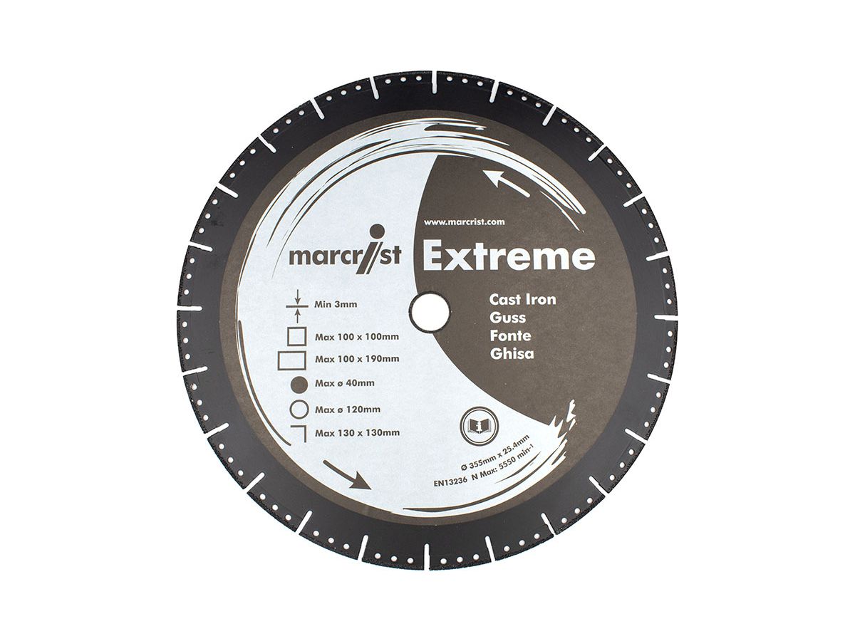 Kreissägeblatt Extreme 355x25.4 mm Guss - Marcrist, Trockenschnitt