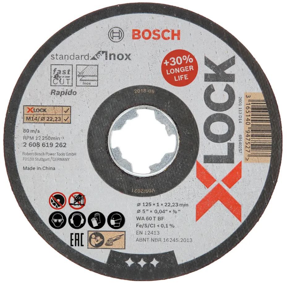 X-Lock Trennscheiben 125x1 mm flach - Bosch (Inox/Metall)