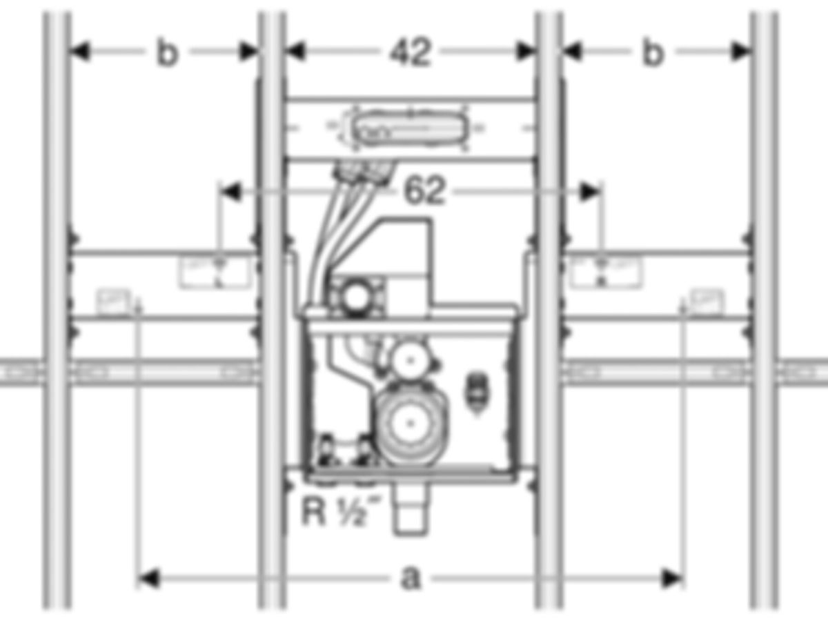 Geberit GIS SET für ONE Waschtisch - mit Unterputz-Clou, 104 x 39.5 cm