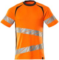 T-Shirt Premium zweifarbig, Gr. 2XL ONE - hi-vis orange/dunkelanthr. 50% PU/50% CO