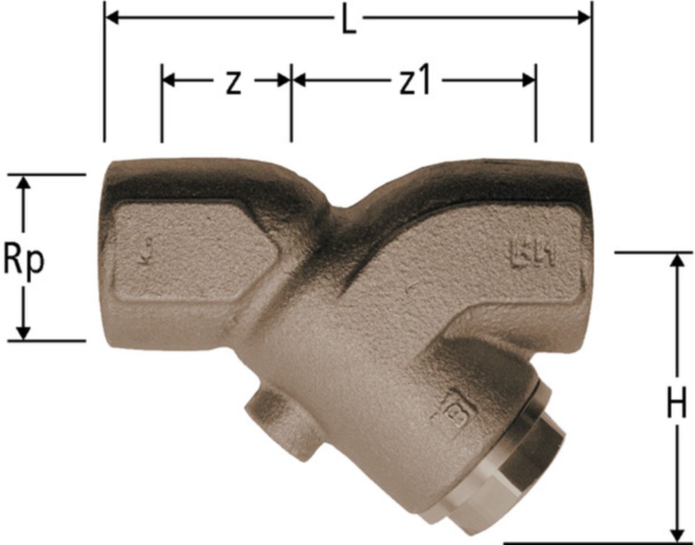Schrägfilter NUSSBAUM PN 16 - Nr. 17011