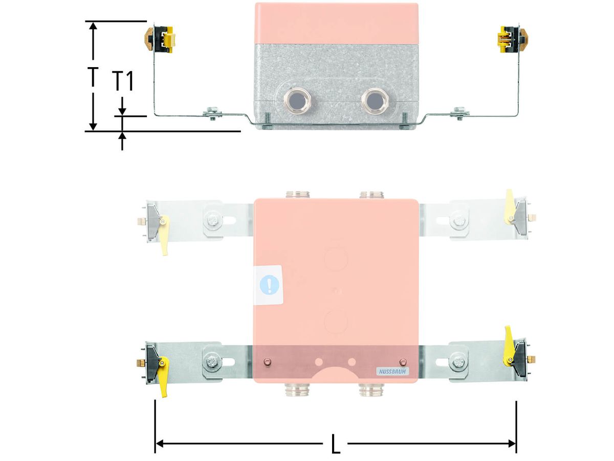 Montageschiene zu Armaturen/Verteilerbox - Doppelausführung, für Geberit Duofix