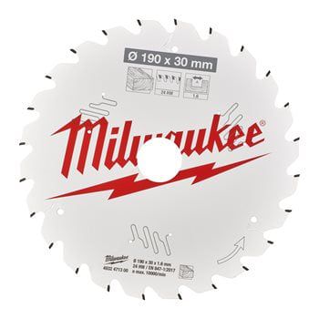Kreissägeblatt Milwaukee 190/30 mm - 24Z für Holz-Akku-Handkreissägen