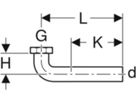 Geberit Anschlussbogen 90° 48 x 1½" - Überwurfmutter; Dichtung