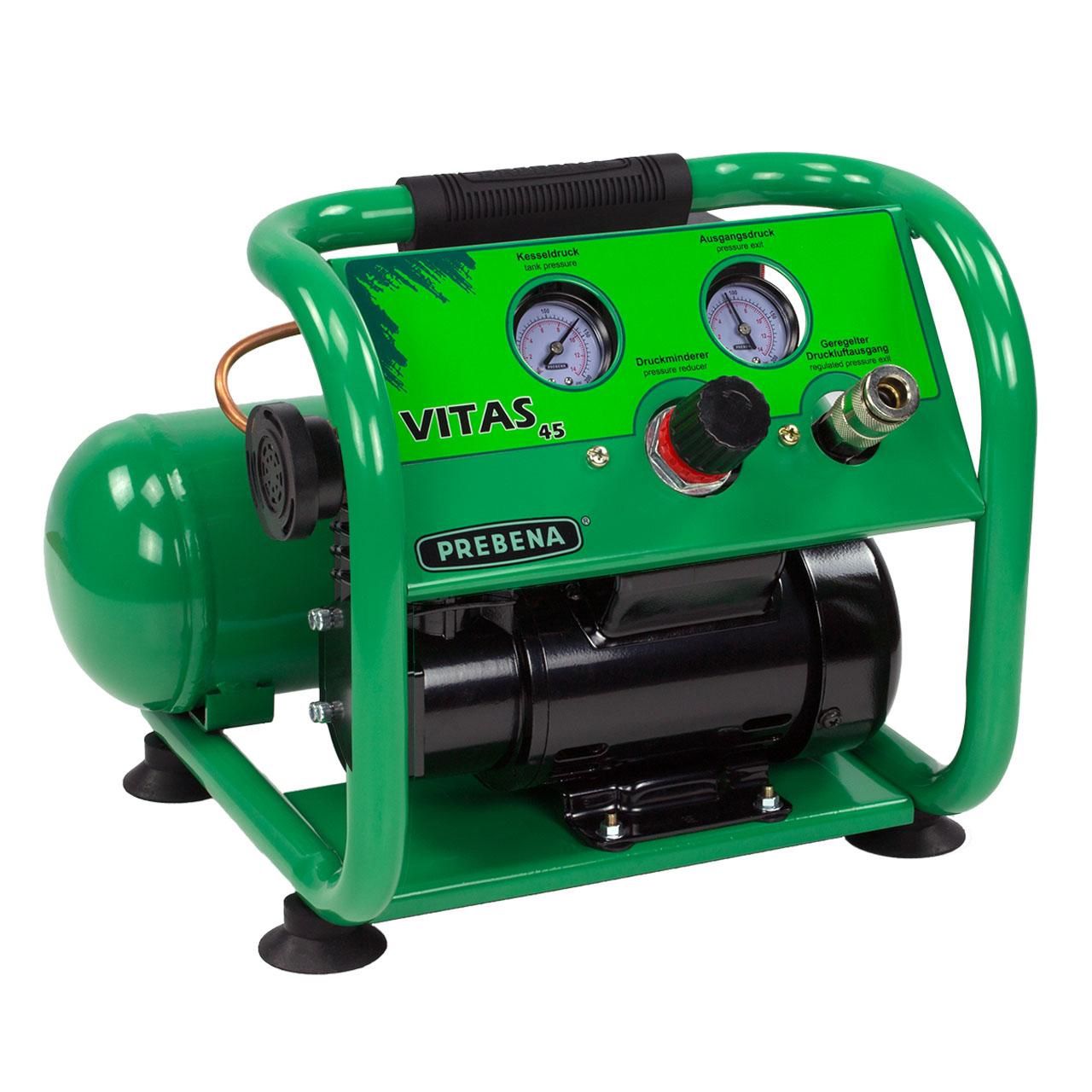 Kompressor 230V 250W Oelfrei,Behälter 4L - mit 41l/min. 10bar 72dB
