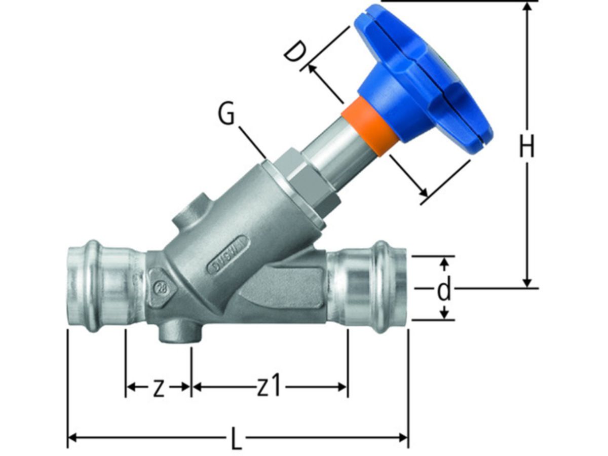 Optipress-Aquaplus-Schrägsitzventil