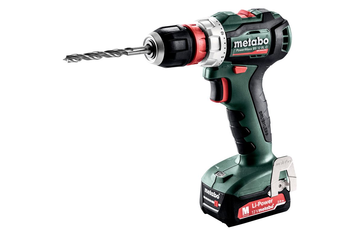 Akku-Bohrschrauber PowerMaxx BS 12 BLQ - Metabo  2 x 2.0 Ah (Bohrfutter-QUICK)