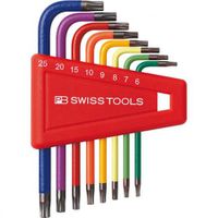 Winkelstiftschlüssel-Set Torx farbig - PB 410.H6-25 RB kurz