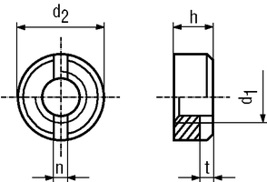 Schlitzmuttern Messing vernickelt DIN546