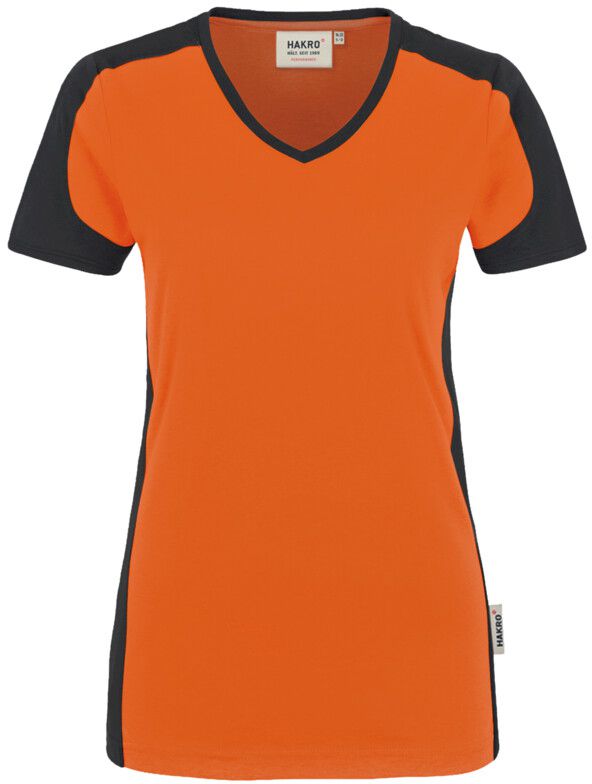 Damen-V-Shirt Contrast Performance - 50% Baumwolle, 50% Polyester, 160 g/m²