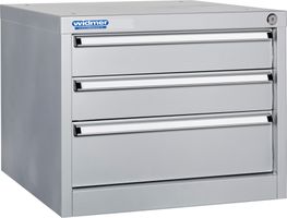 Unterschrank mit 3 Schubl. H100-100-150 - p.Schubl.70kg,B565xT580xH450mm,hellsilb.