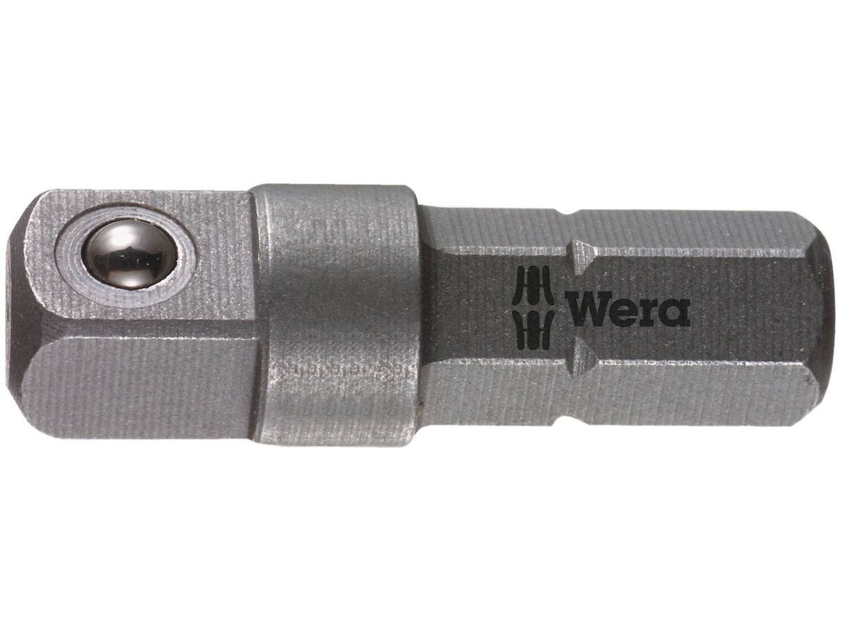 Adapter WERA 1/4" 4-kant x 6-kant aussen - L= 25 mm