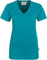 Damen-V-Shirt Classic Gr. 2XL, smaragd - 100% Baumwolle, 160 g/m²
