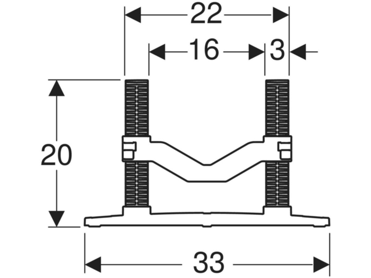 Geberit Einlegerohrschellen - 50-135mm H= 200mm, PP, grau Pak à 20Stk.