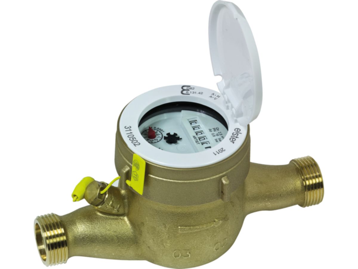Hauswasserzähler Qn 4.0 m³/h 105 mm - G1B, Fallrohr warm, DN 20