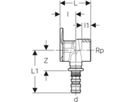 Geberit Mepla-Anschl.Winkel 16-1/2" - unterputz kurz