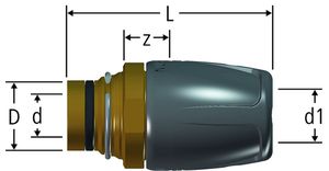 Steckübergang gerade - auf Optiflex-PrOfix