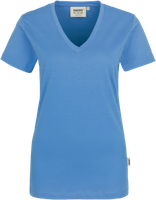 Damen-V-Shirt Classic 2XL malibublau - 100% Baumwolle, 160 g/m²