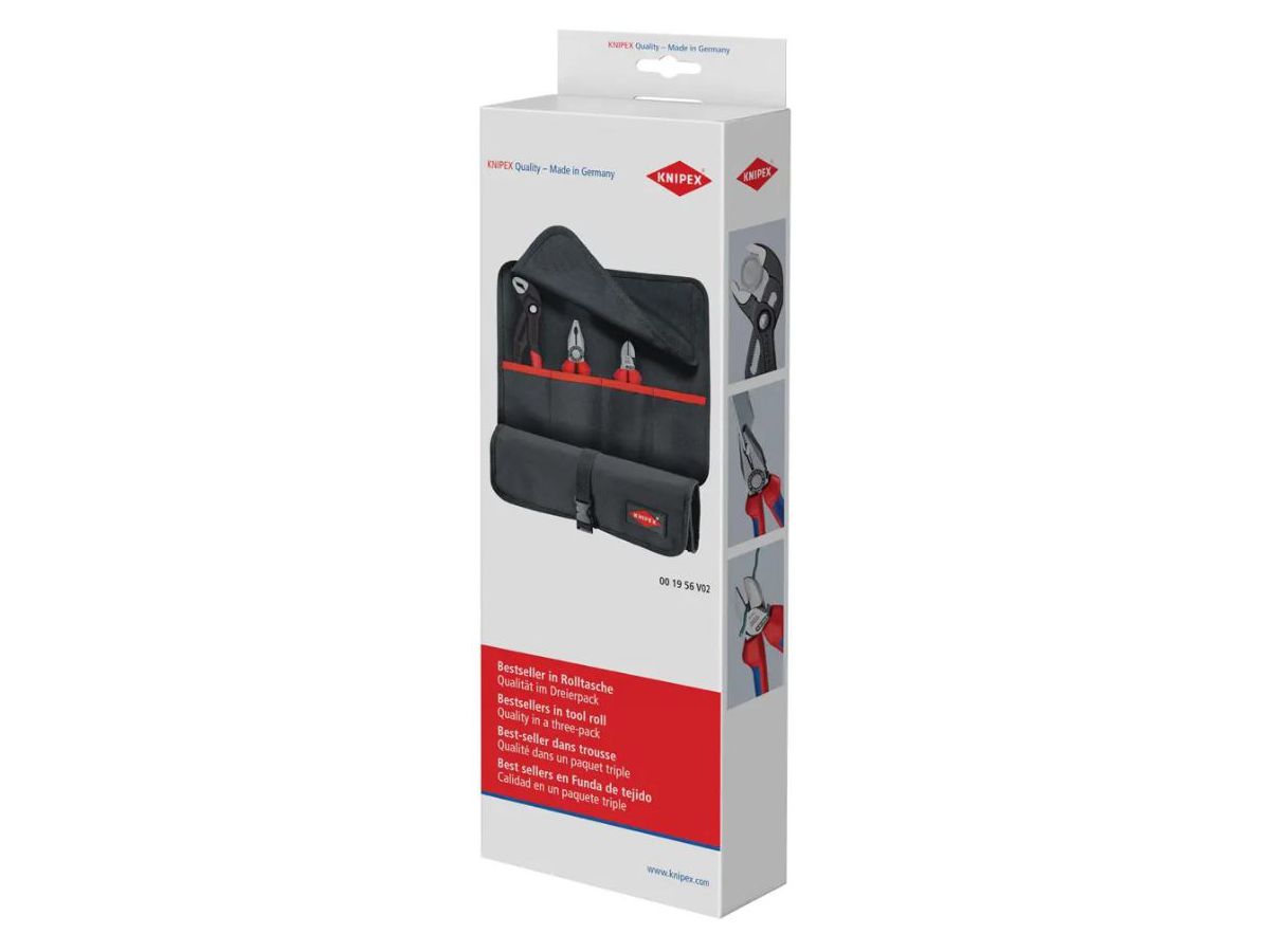 Zangenset im Rolltasche KNIPEX - 3-tlg. Seiten-,Kombi und Wappuzange