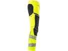 Hose mit Knietaschen, Stretch, Gr. 90C62 - hi-vis gelb/schwarz, 92% PES/8%EL