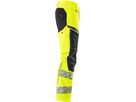 Hose mit Knietaschen, Stretch, Gr. 76C48 - hi-vis gelb/schwarz, 92% PES/8%EL