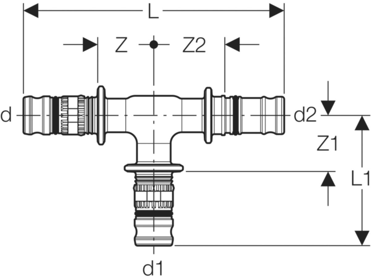 Mepla T-Stück mit MeplaFix Stecknippel