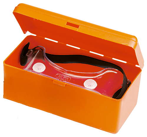 Brillenbox Orangefarben Schnappverschl.