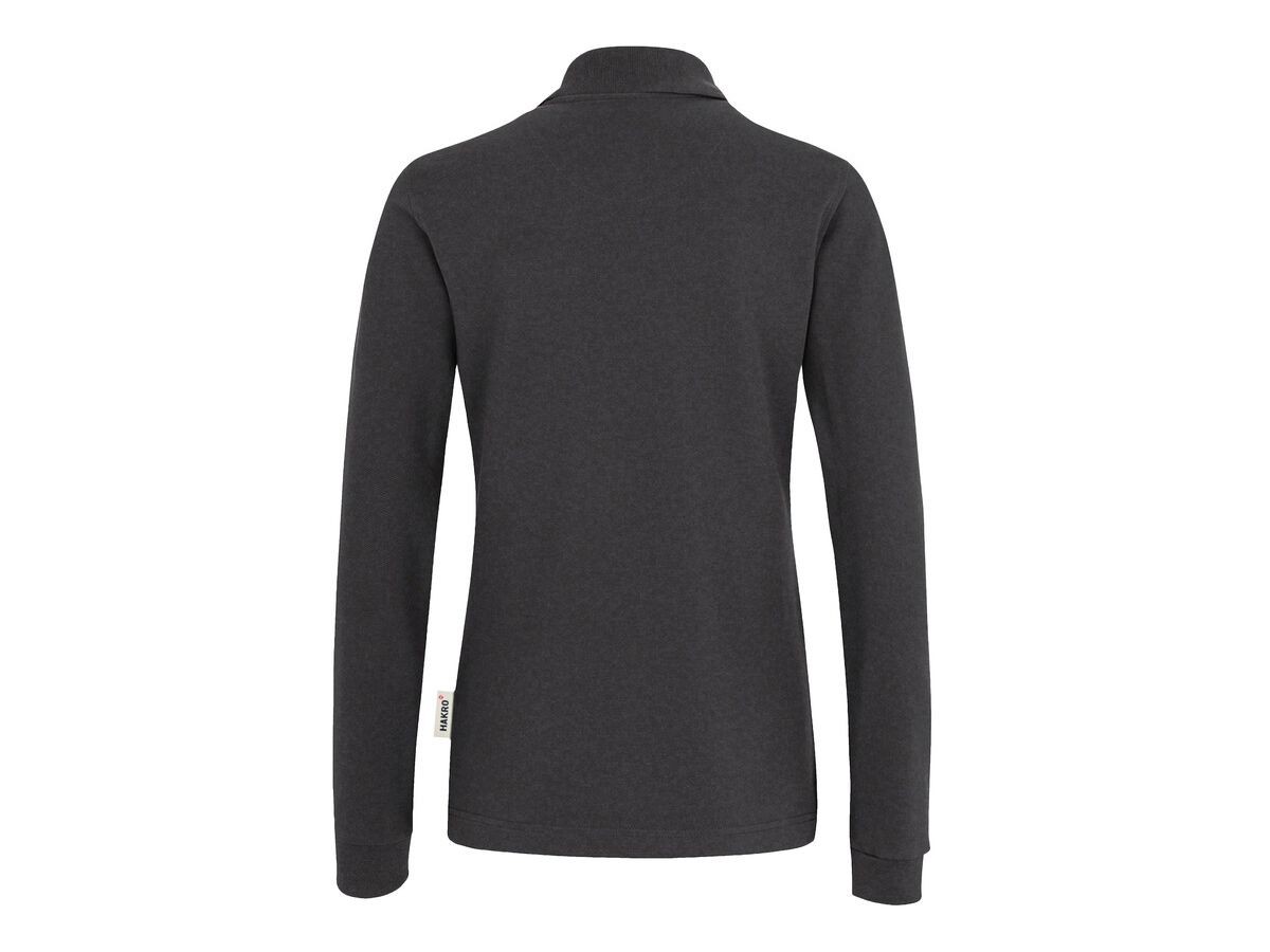 Damen Longsleeve-Poloshirt Mikralinar - Gr. 5XL, karbongrau